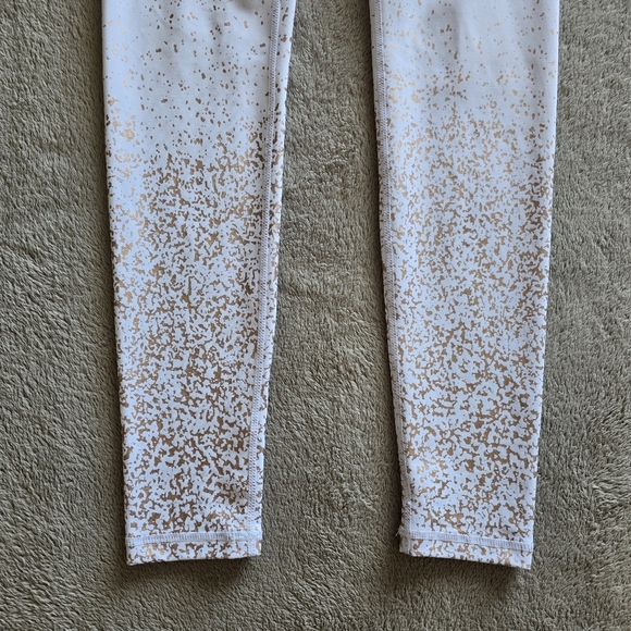 BuffBunny High Waist Dazzle White Rose Gold Splatter Leggings size small - Picture 4 of 11